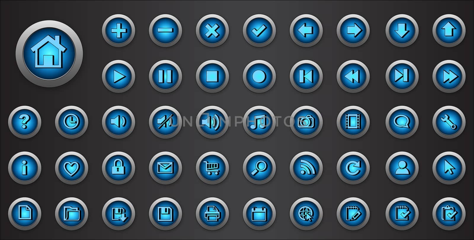 Web Icons set. Internet buttons collection with signs