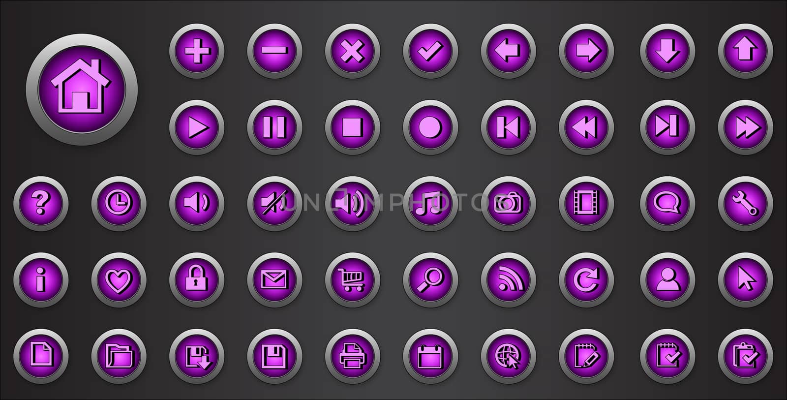 Web Icons set. Internet buttons collection with signs