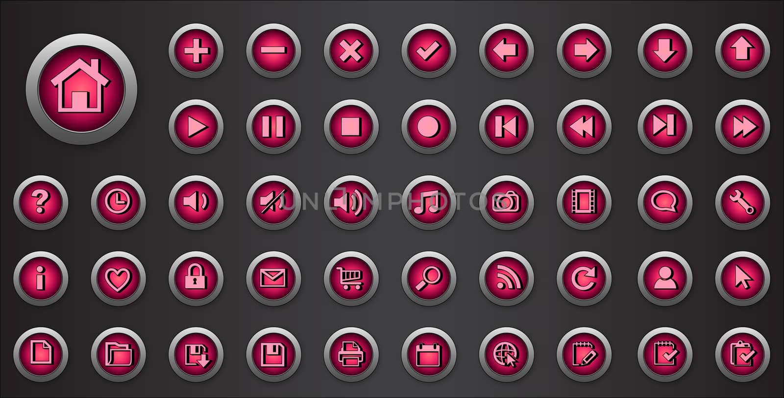 Web Icons set. Internet buttons collection with signs