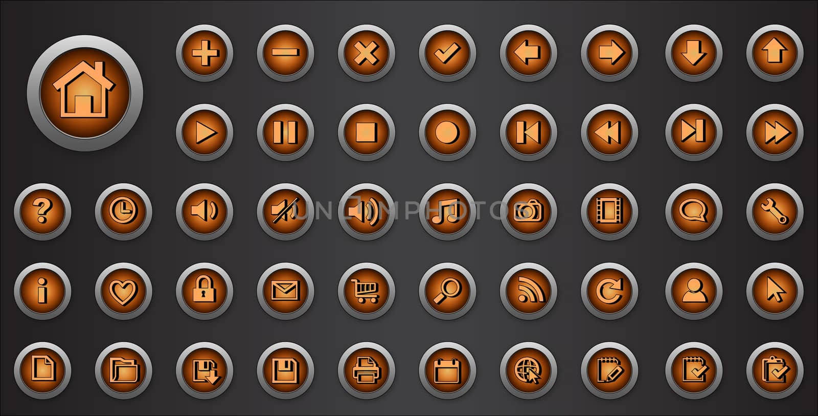 Web Icons set. Internet buttons collection with signs