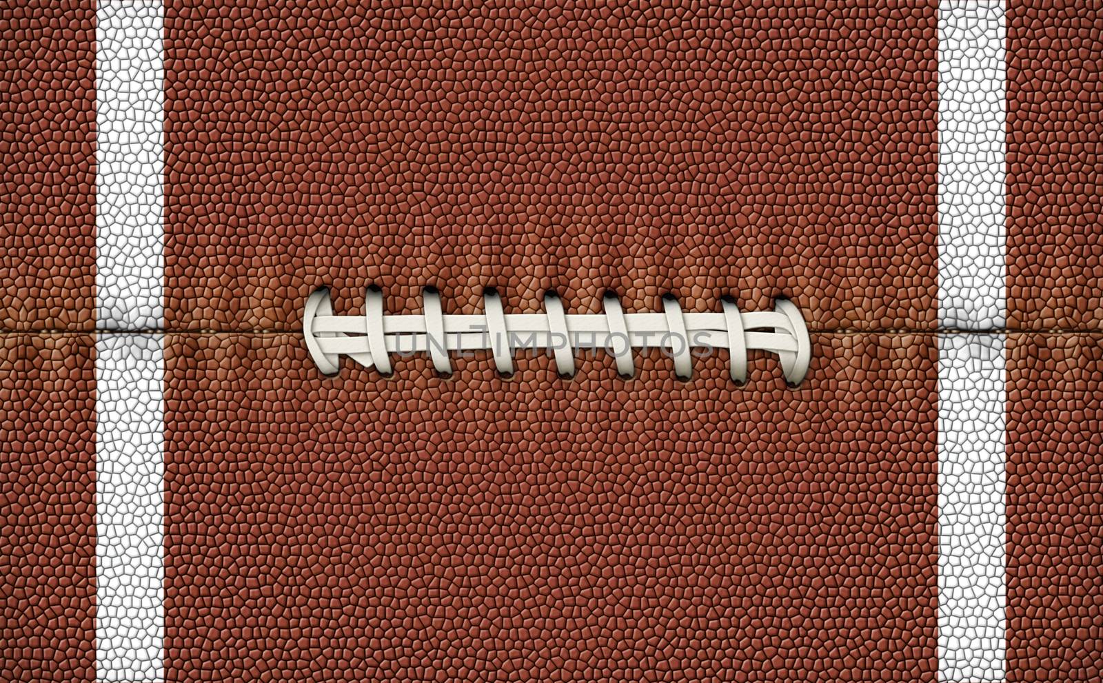 Digital Illustration of a footballÕs texture, laces, and stripes to use as a background for text or other graphics.          