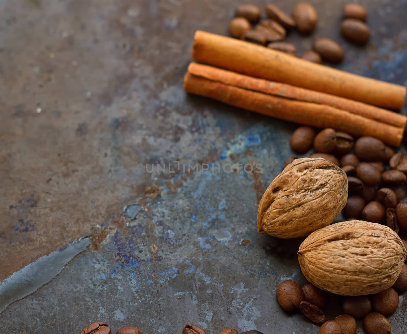 coffee beans nuts cinnamon stick by victosha