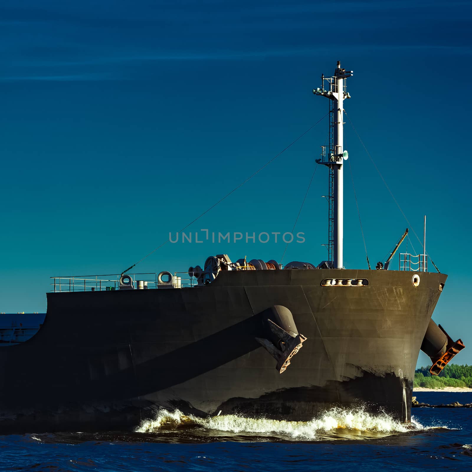 Black cargo ship by sengnsp