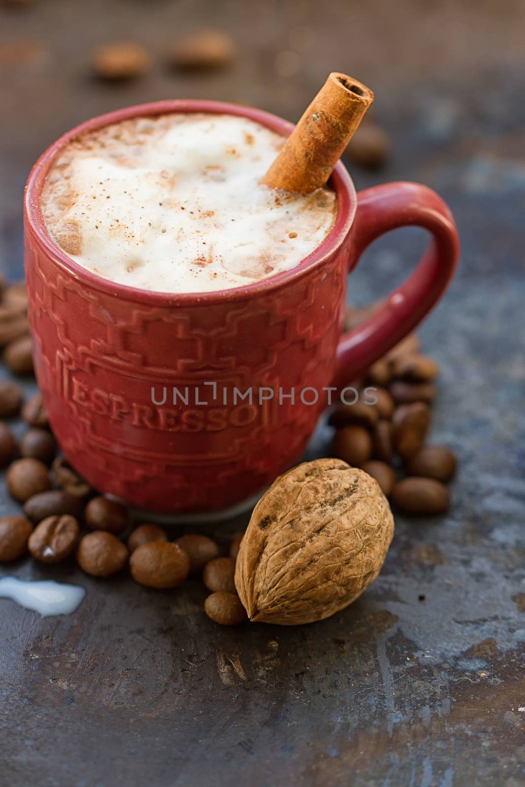 Hot chocolate with cinnamon stick by victosha