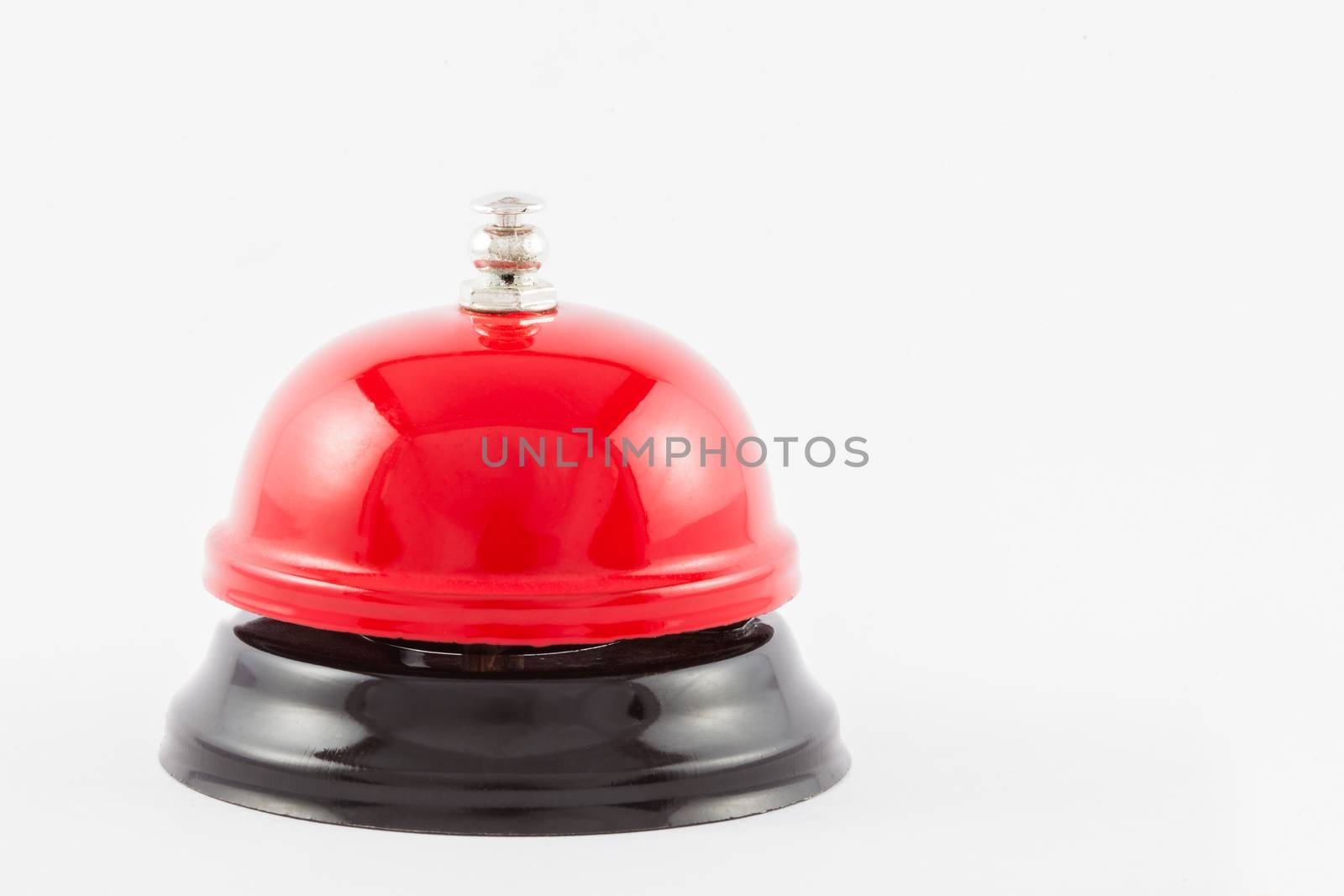 Red service desk bell isolated on white background