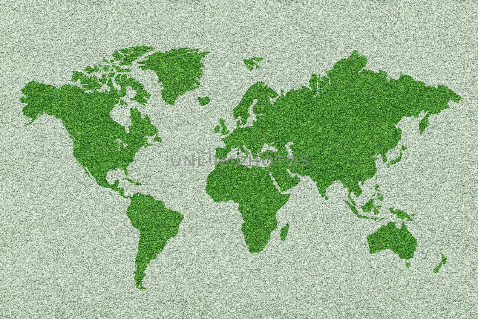 world map on green grass by antpkr