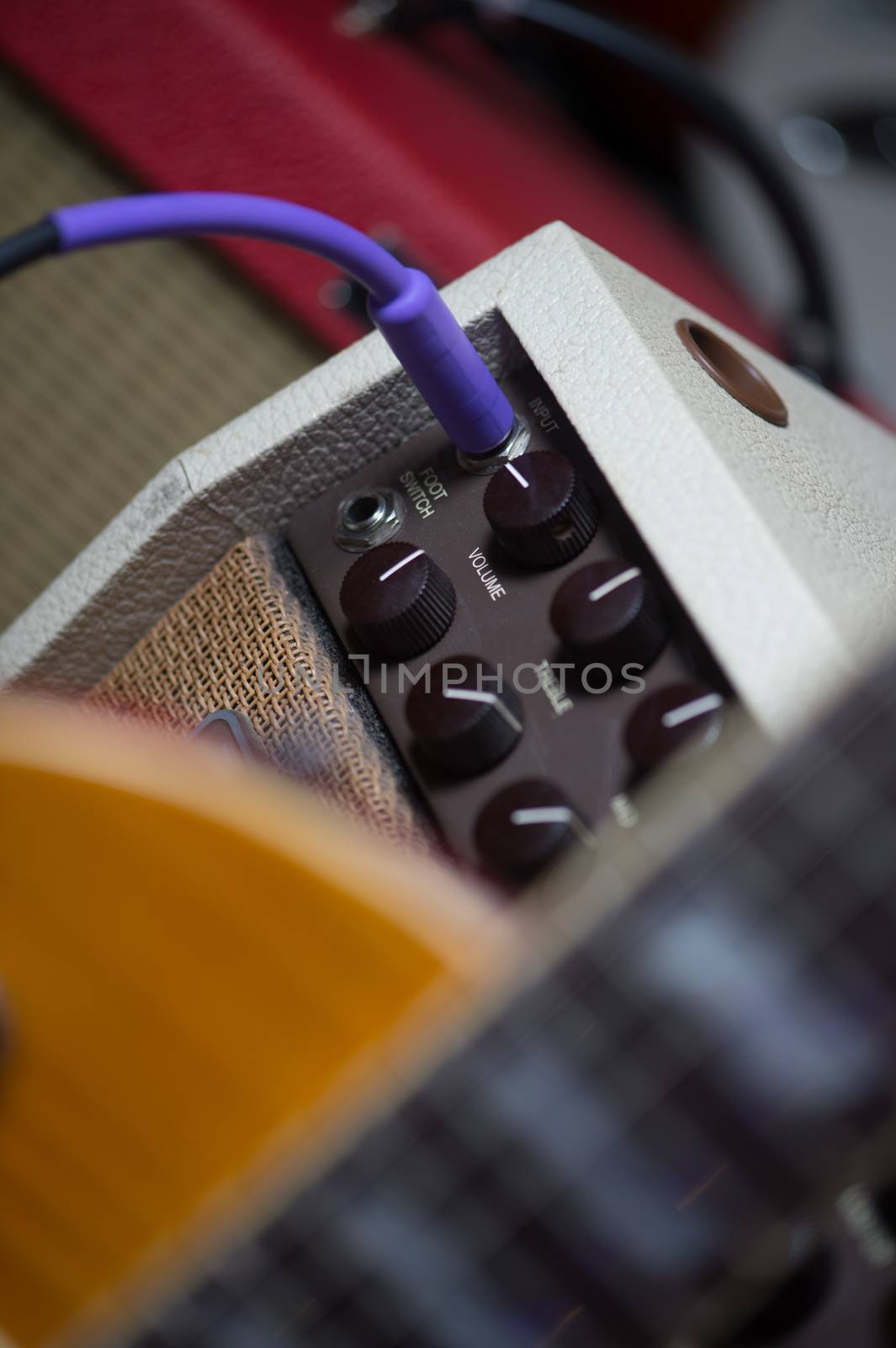 Guitar amplifier with jack cable, Music Shop, France