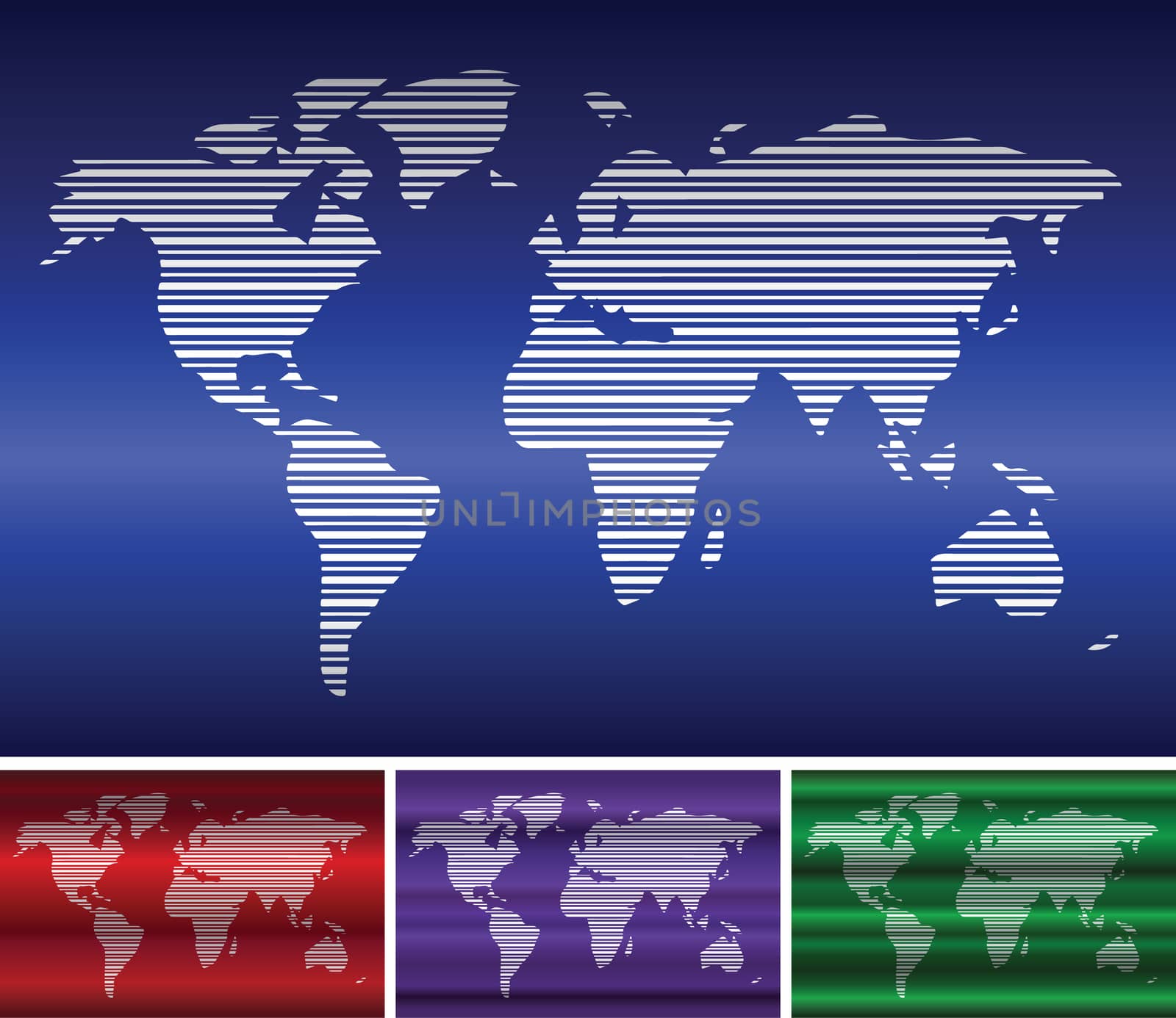 World map in stripes, bars - abstract background.  