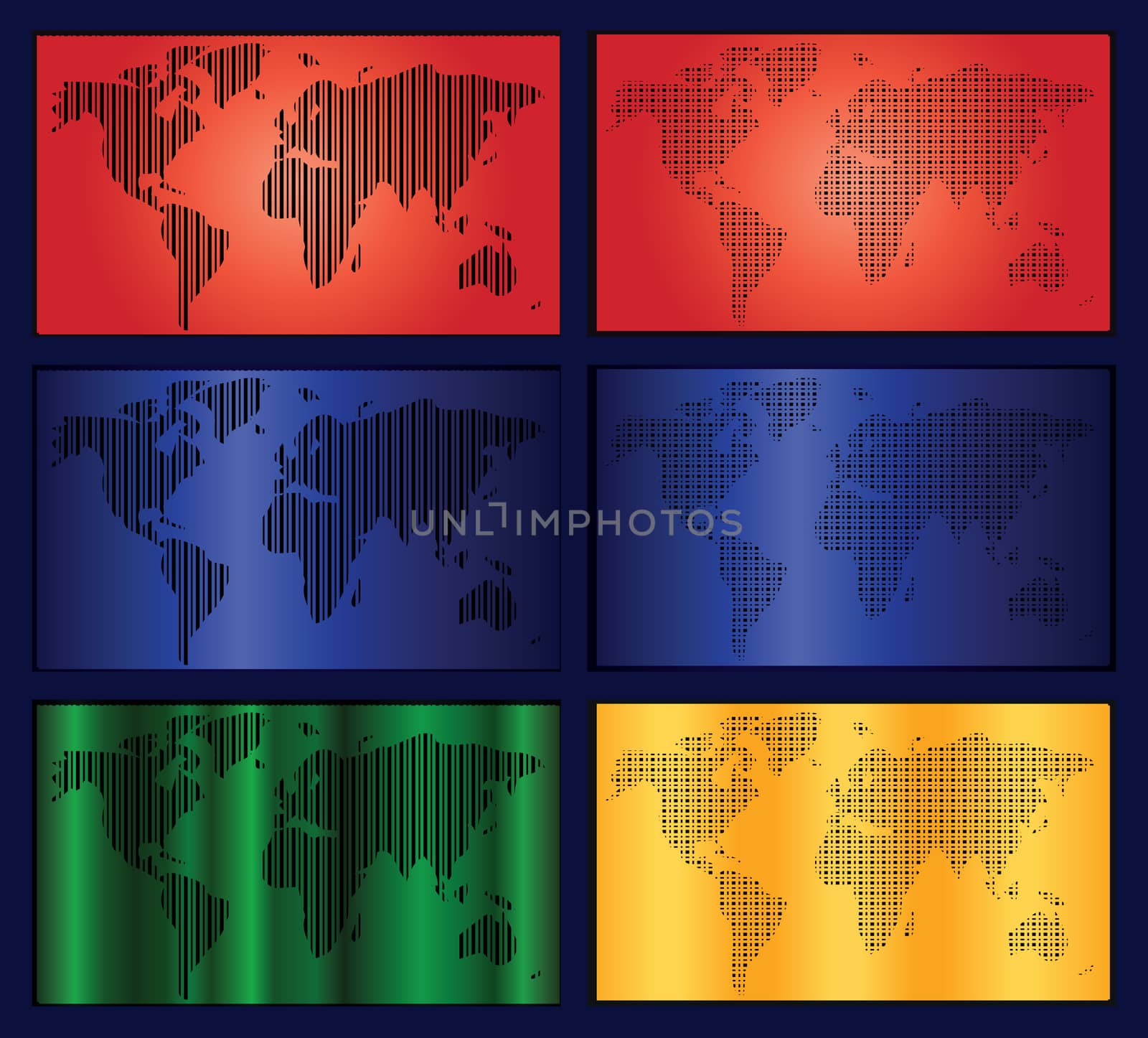 World map in stripes, bars - abstract background.  