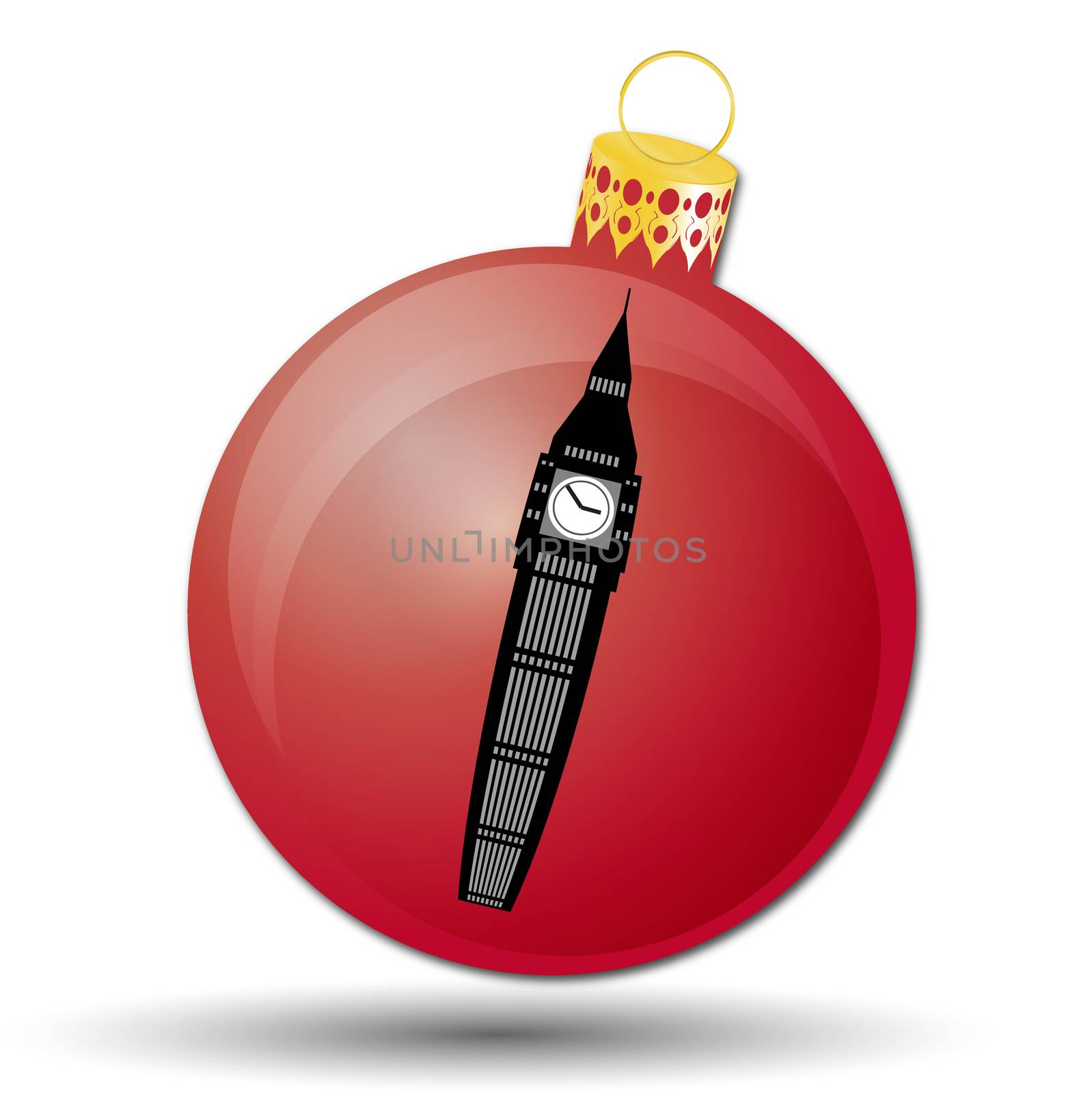 Christmas bauble icon, symbol, design. Winter illustration isolated on white background.