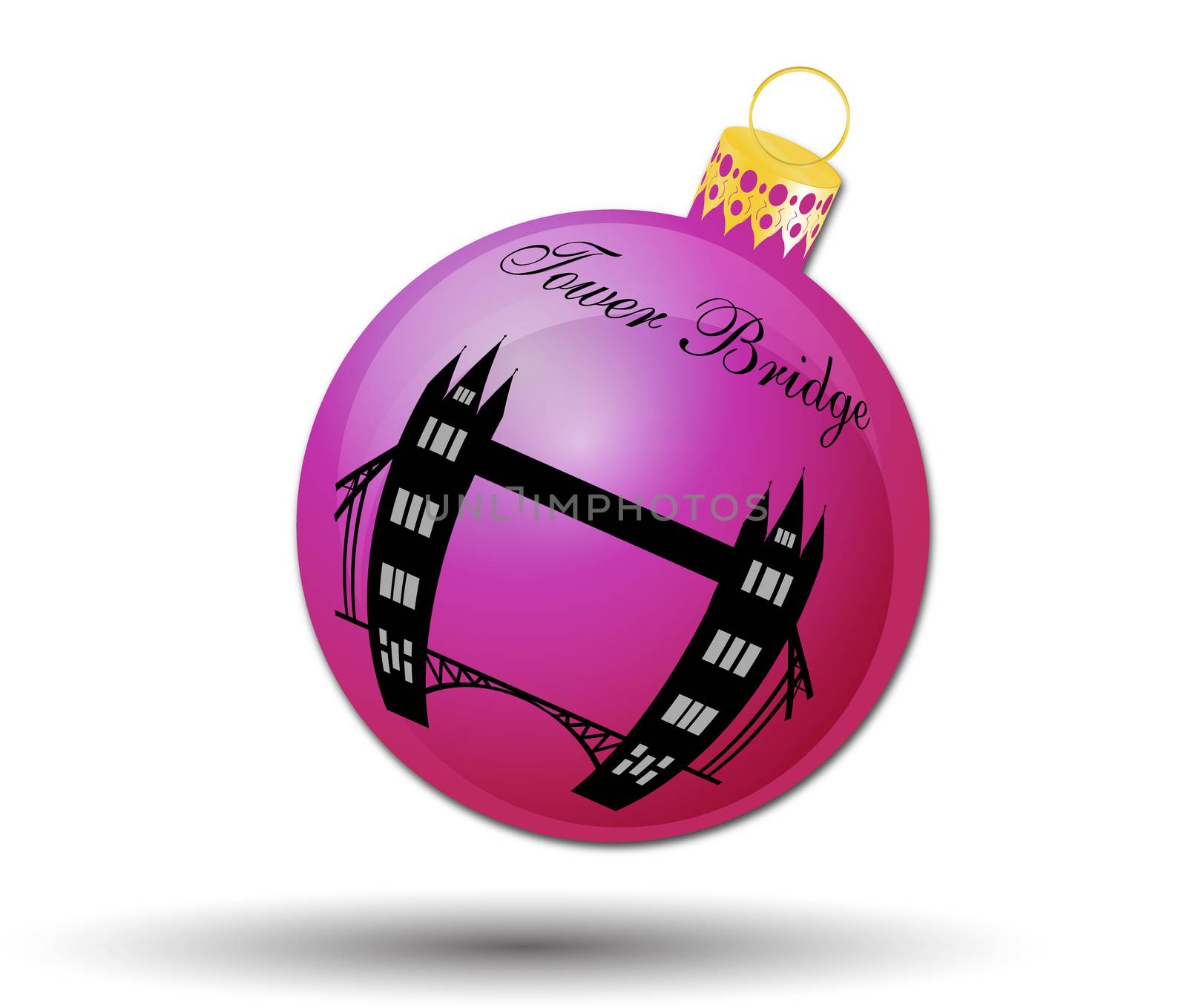 Christmas bauble icon, symbol, design. Winter illustration isolated on white background.