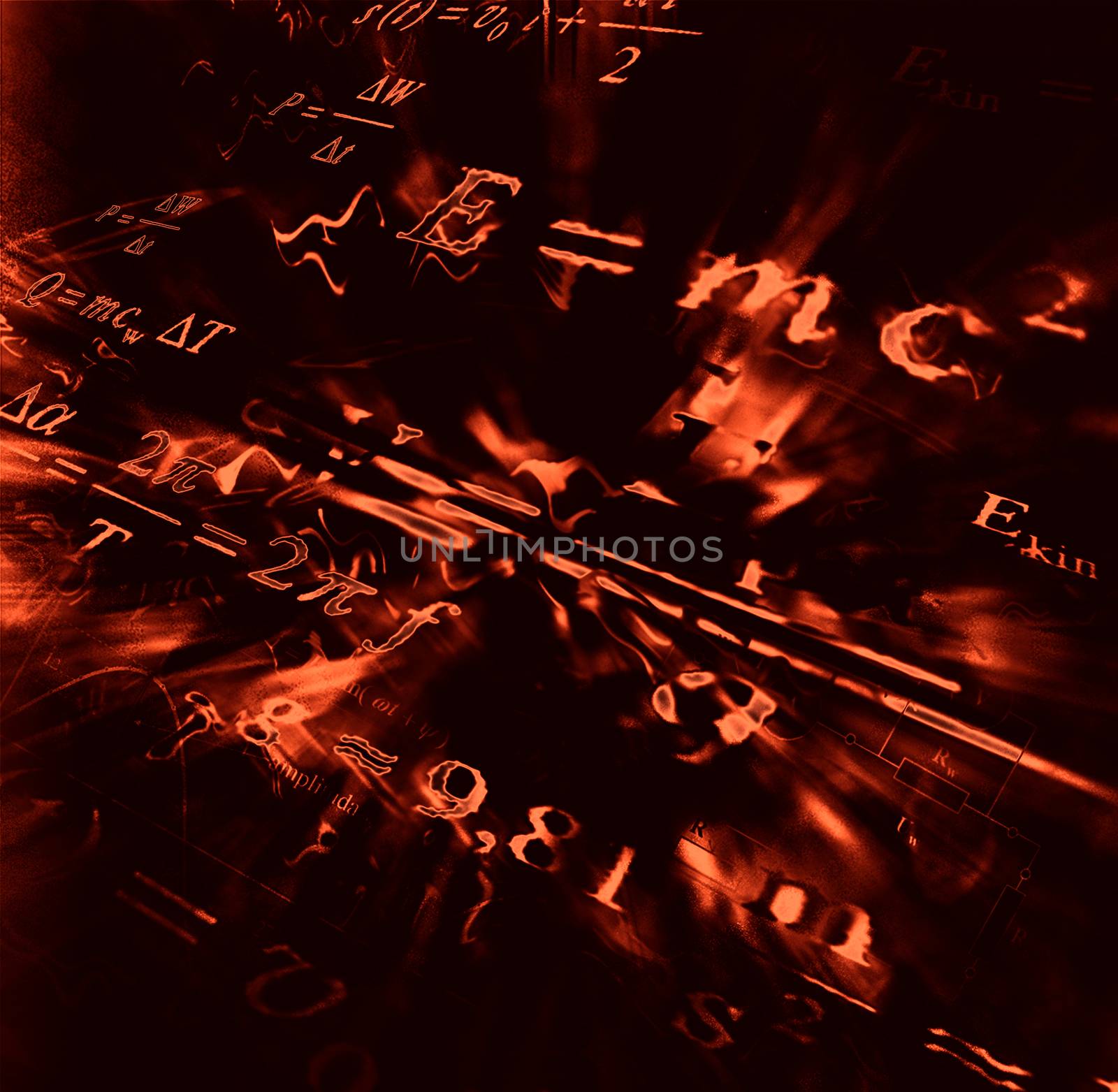 Image of physical technology abstract background. Science wallpaper with school physics formulas and structures.