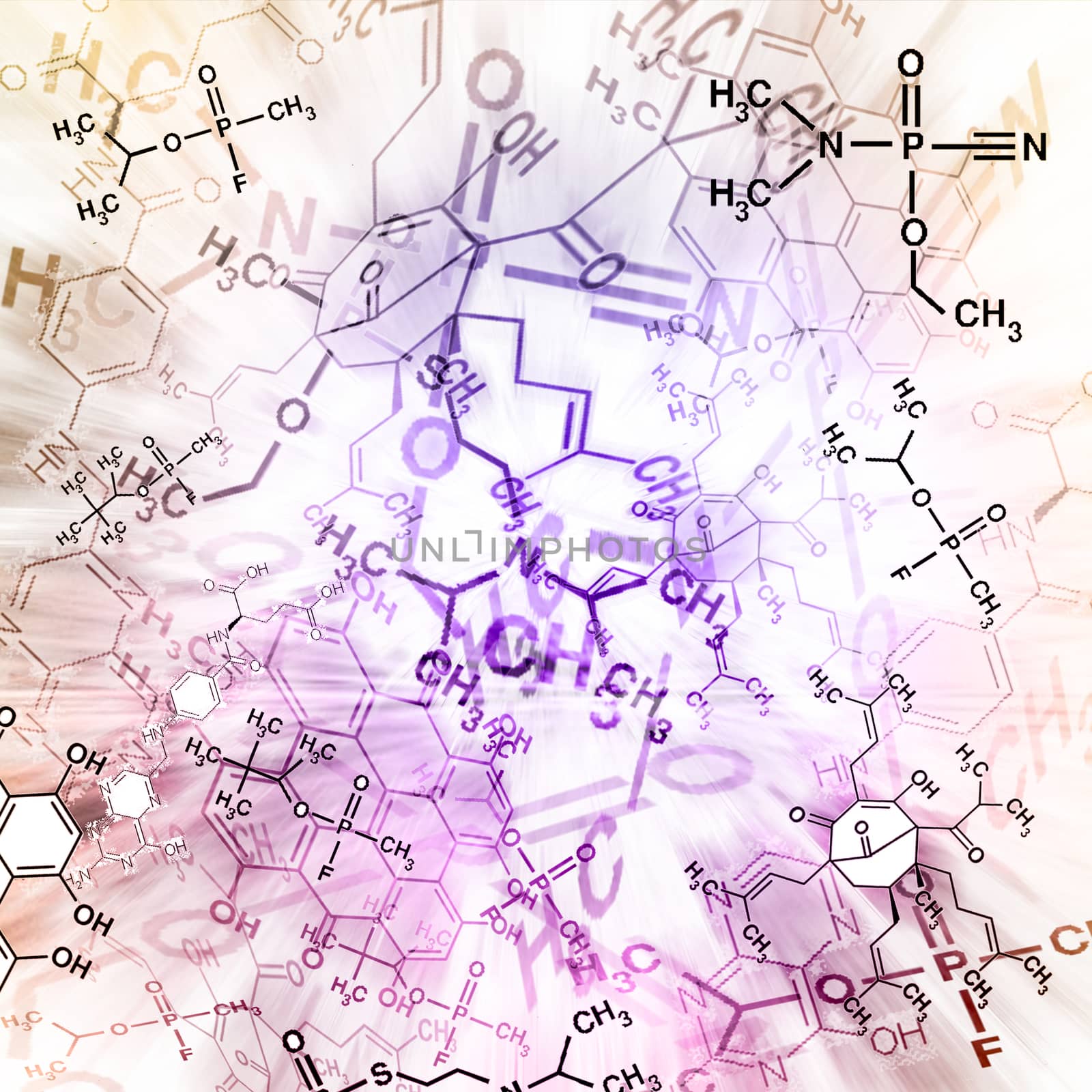 Image of chemical technology abstract background. Science wallpaper with school chemistry formulas and structures.