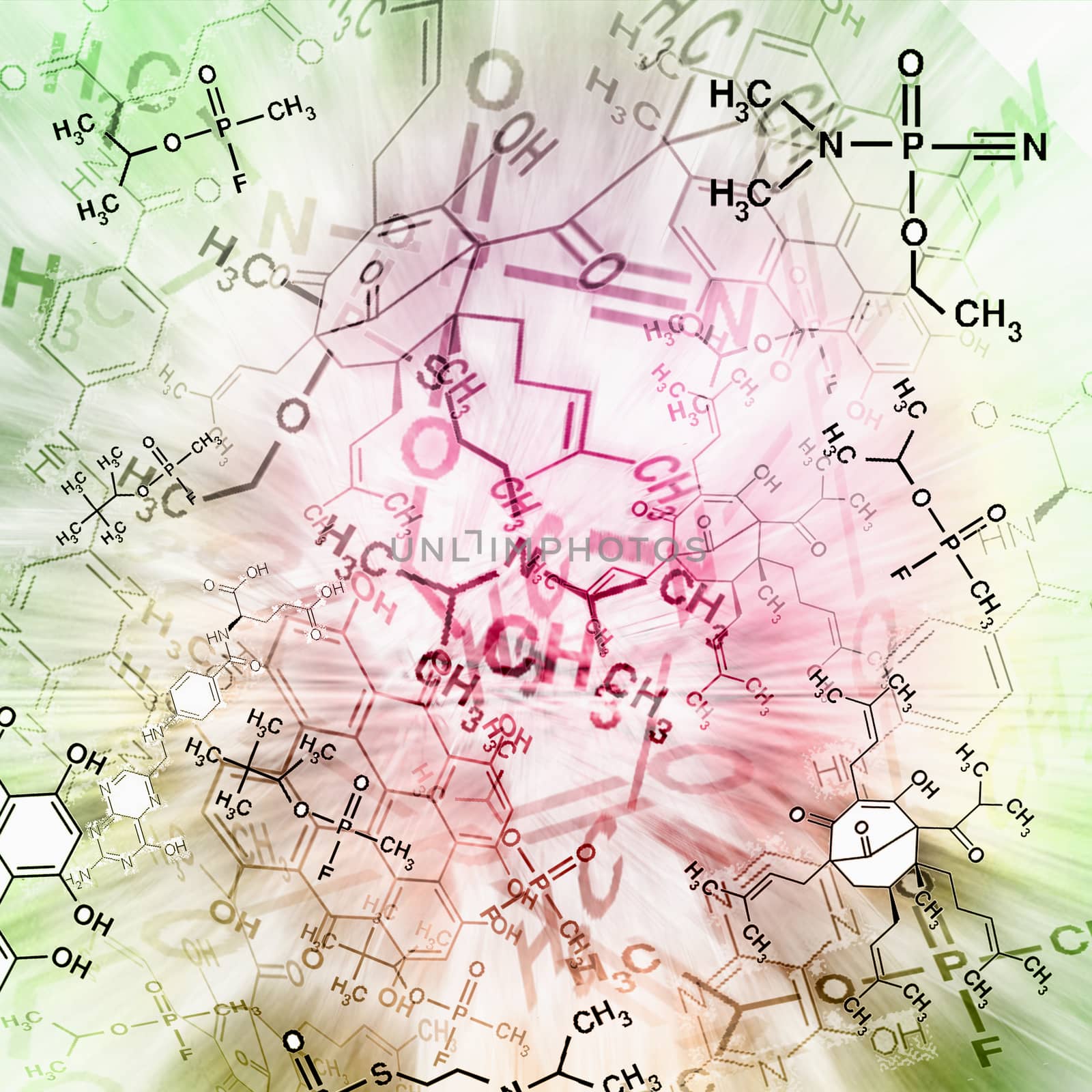 Image of chemical technology abstract background. Science wallpaper with school chemistry formulas and structures.