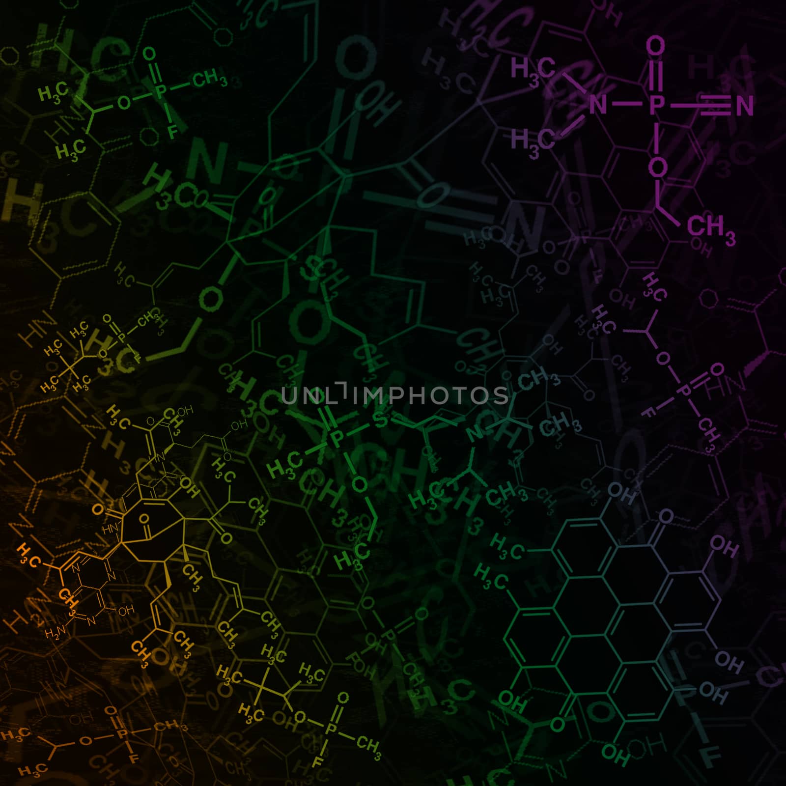 Image of chemical technology abstract background. Science wallpaper with school chemistry formulas and structures.