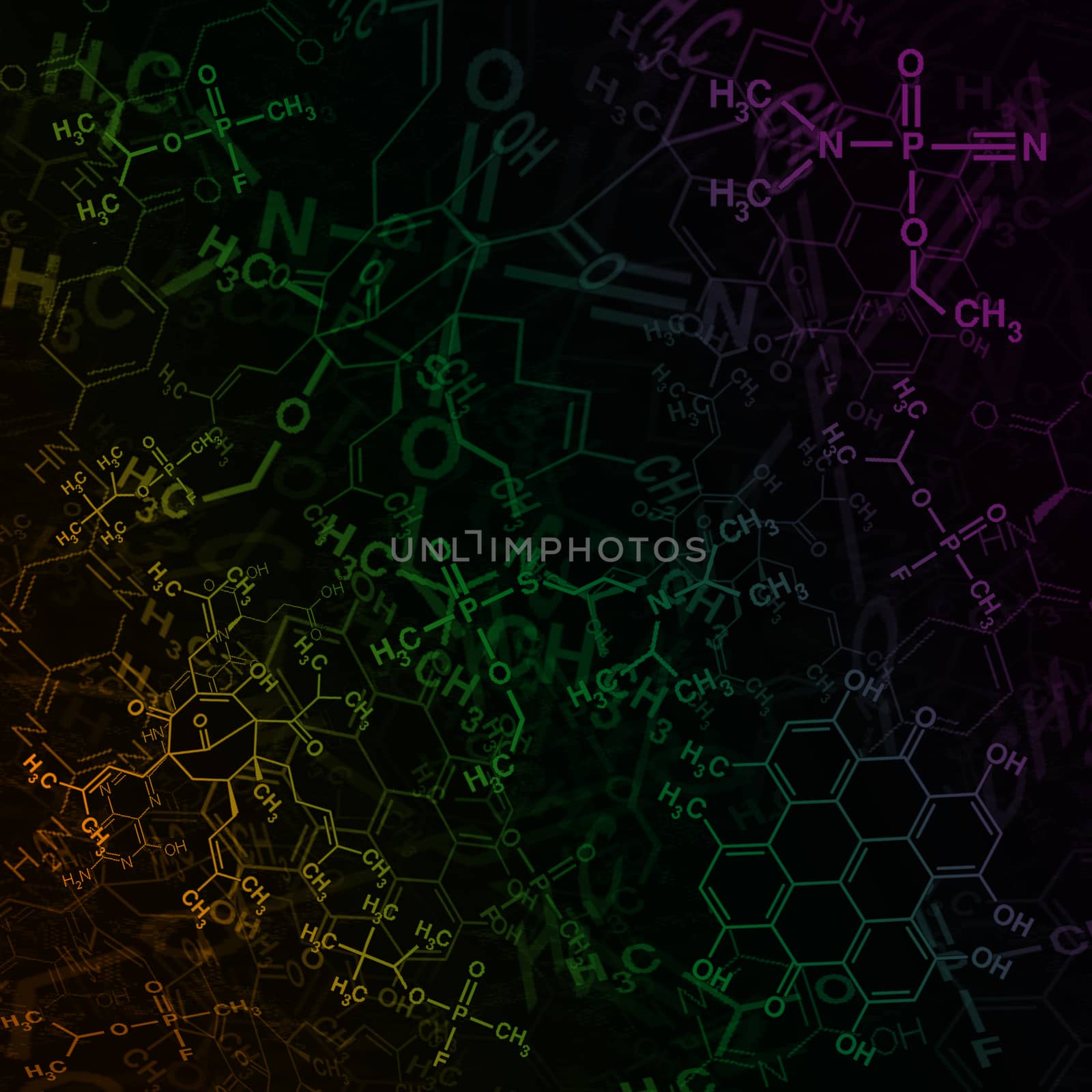 Image of chemical technology abstract background. Science wallpaper with school chemistry formulas and structures.