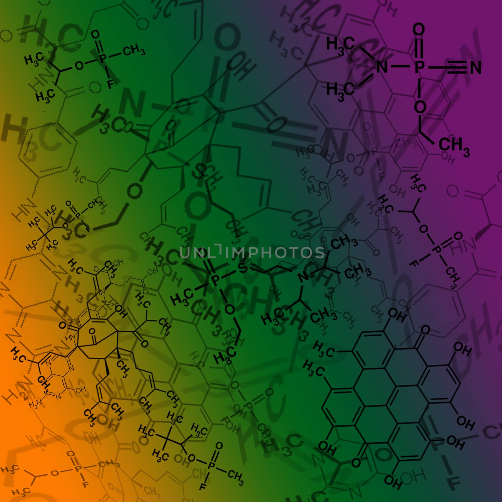 Image of chemical technology abstract background. Science wallpaper with school chemistry formulas and structures.