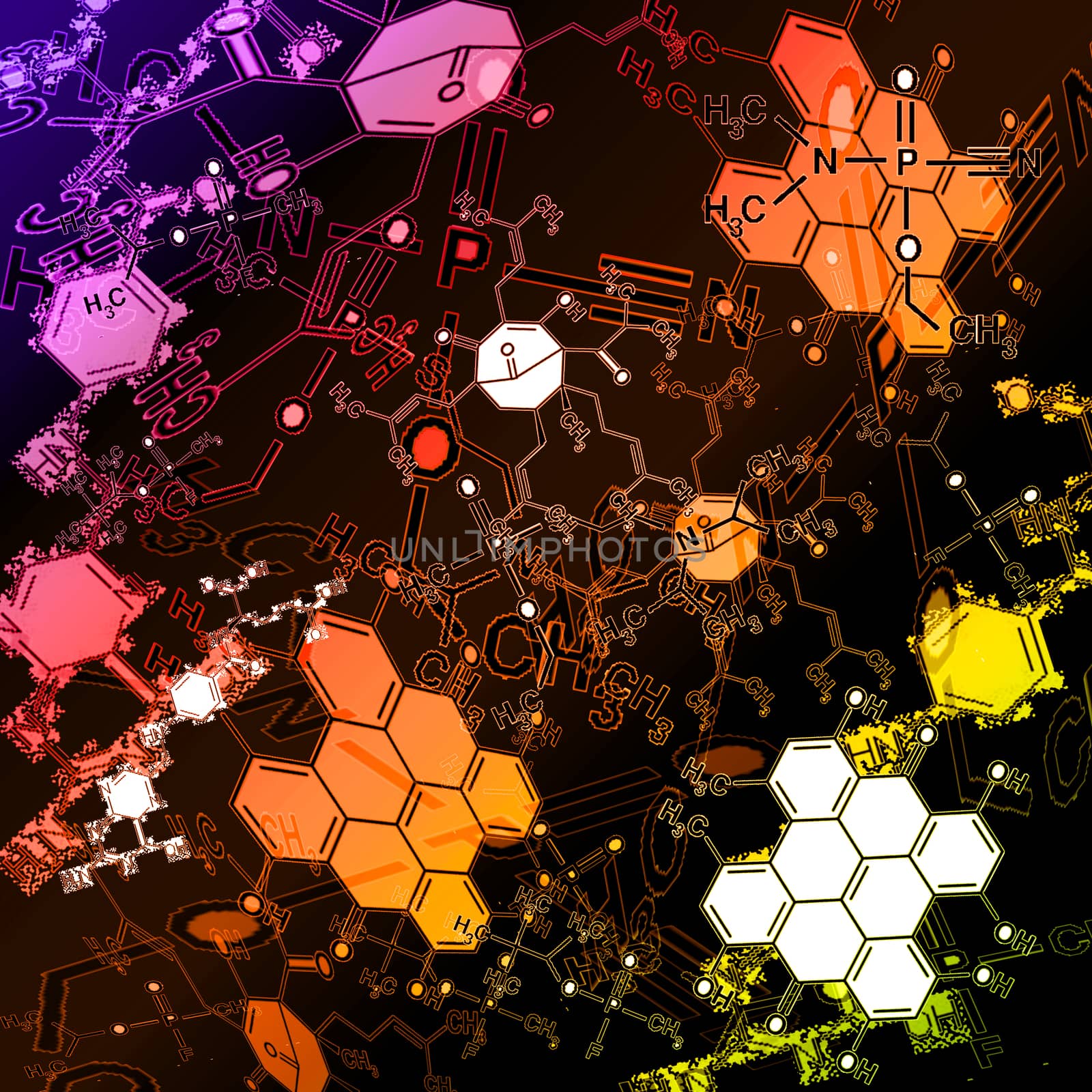 Image of chemical technology abstract background. Science wallpaper with school chemistry formulas and structures.