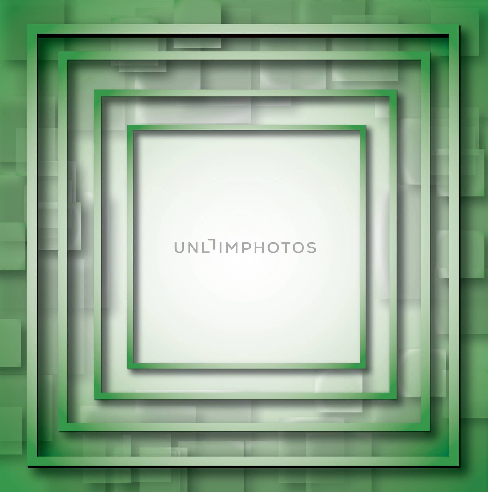 Illustration of green empty, single, colorful, web, internet, square frame.