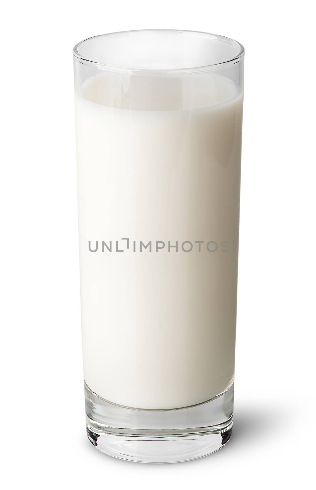 Full glass of milk isolated on white background
