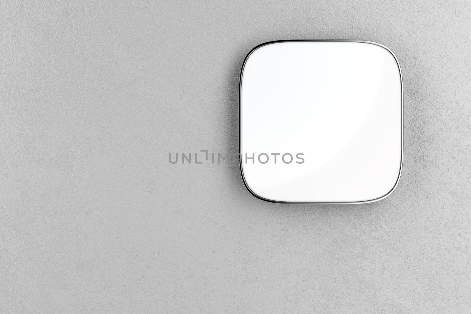 Blank square signboard on the gray wall 