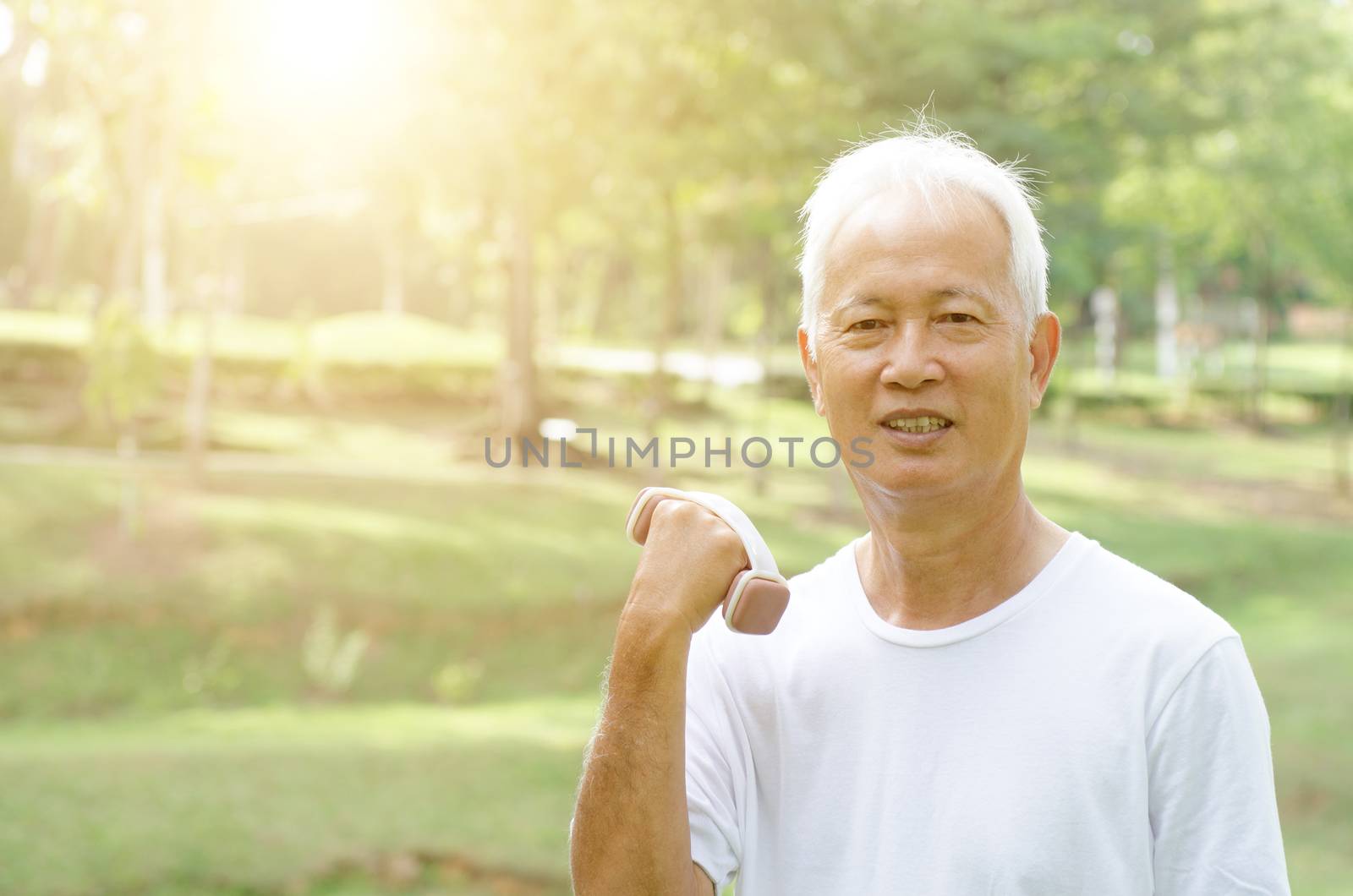 Senior man exercise outdoor  by szefei