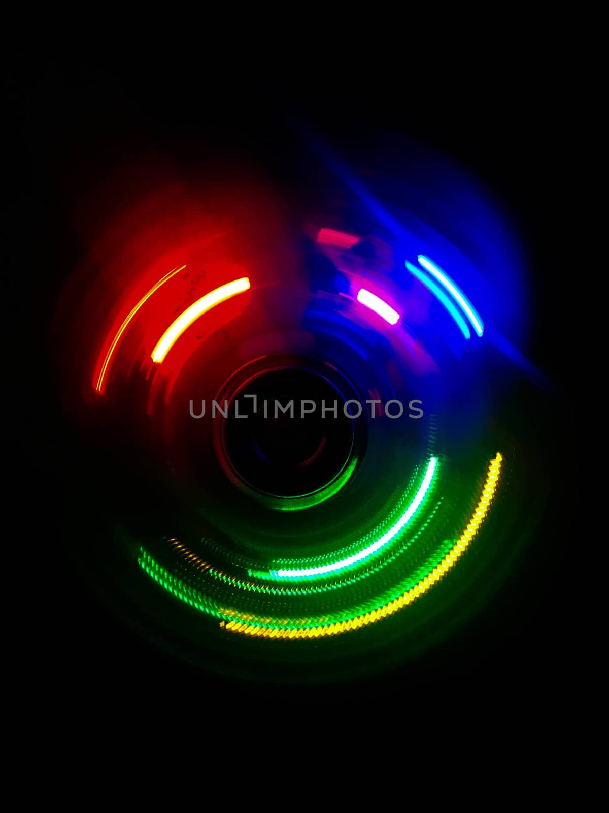 Colorful circle light wave  in dark background