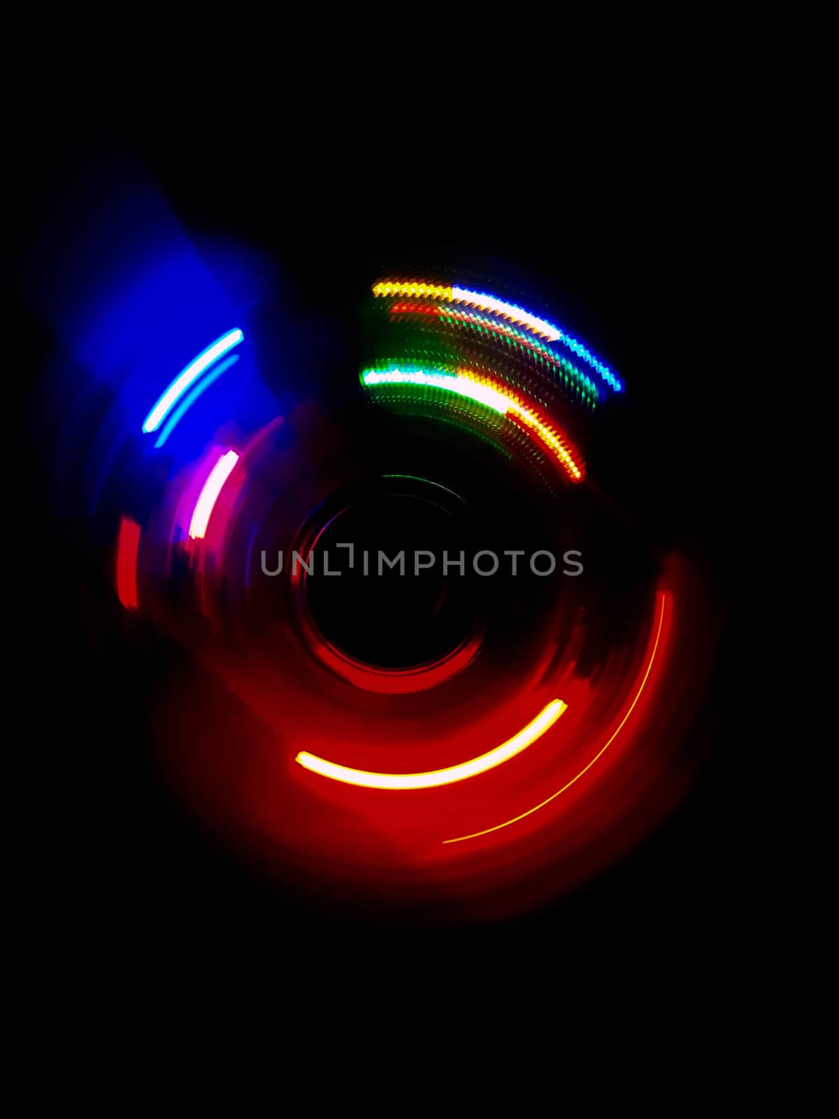 Colorful circle light wave  in dark background