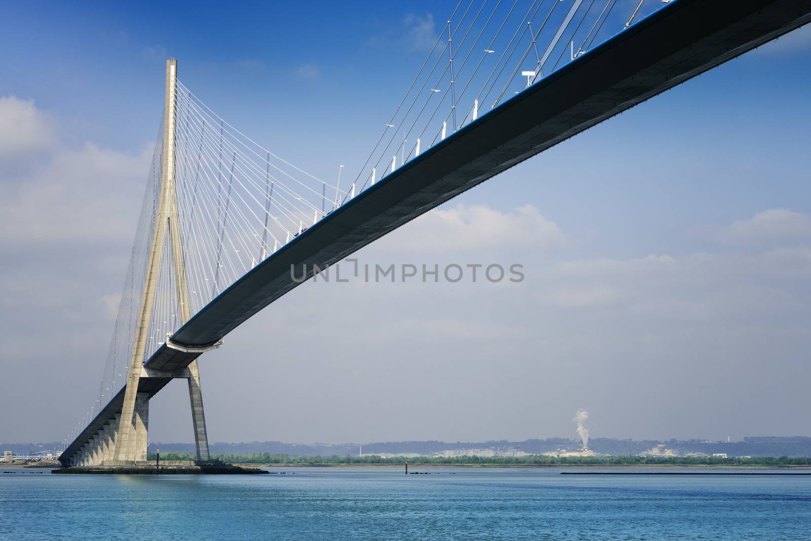 Pont de Normandy over river Seine, France by ventdusud