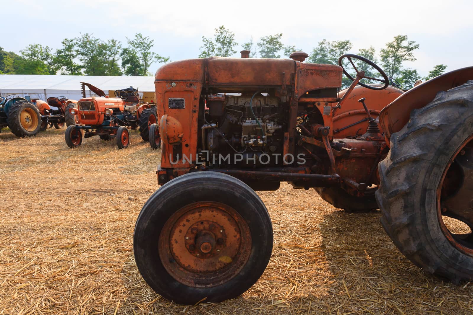 A close up of an old tractor, agriculture, rural life