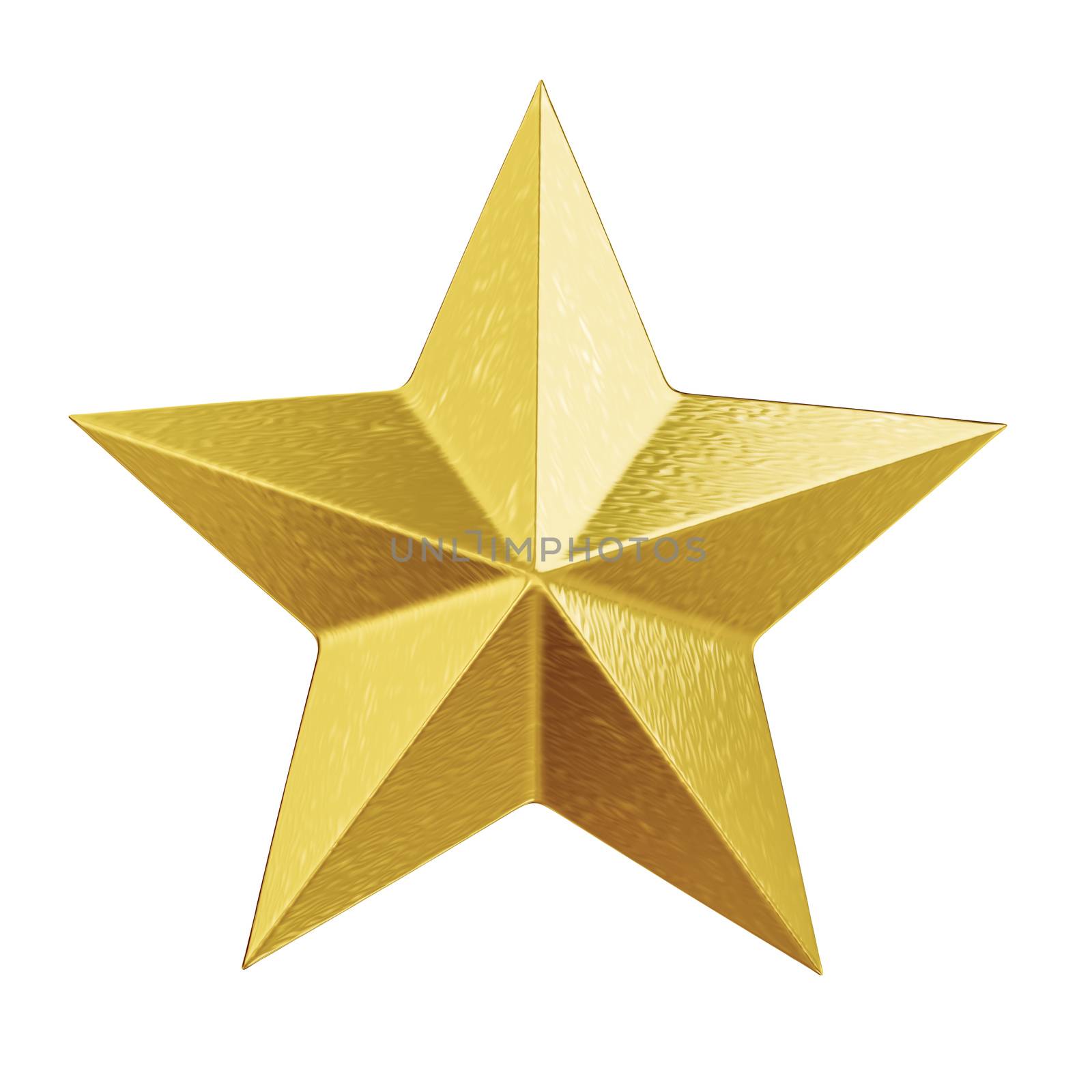 3d illustration of a shiny golden christmas star