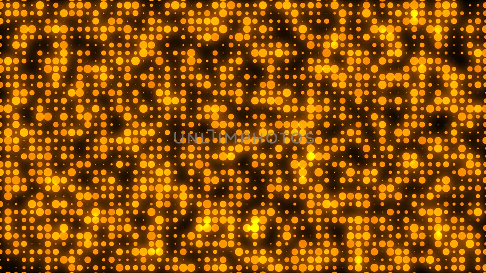 Abstract gold glowing circles. Digital 3d rendering background.