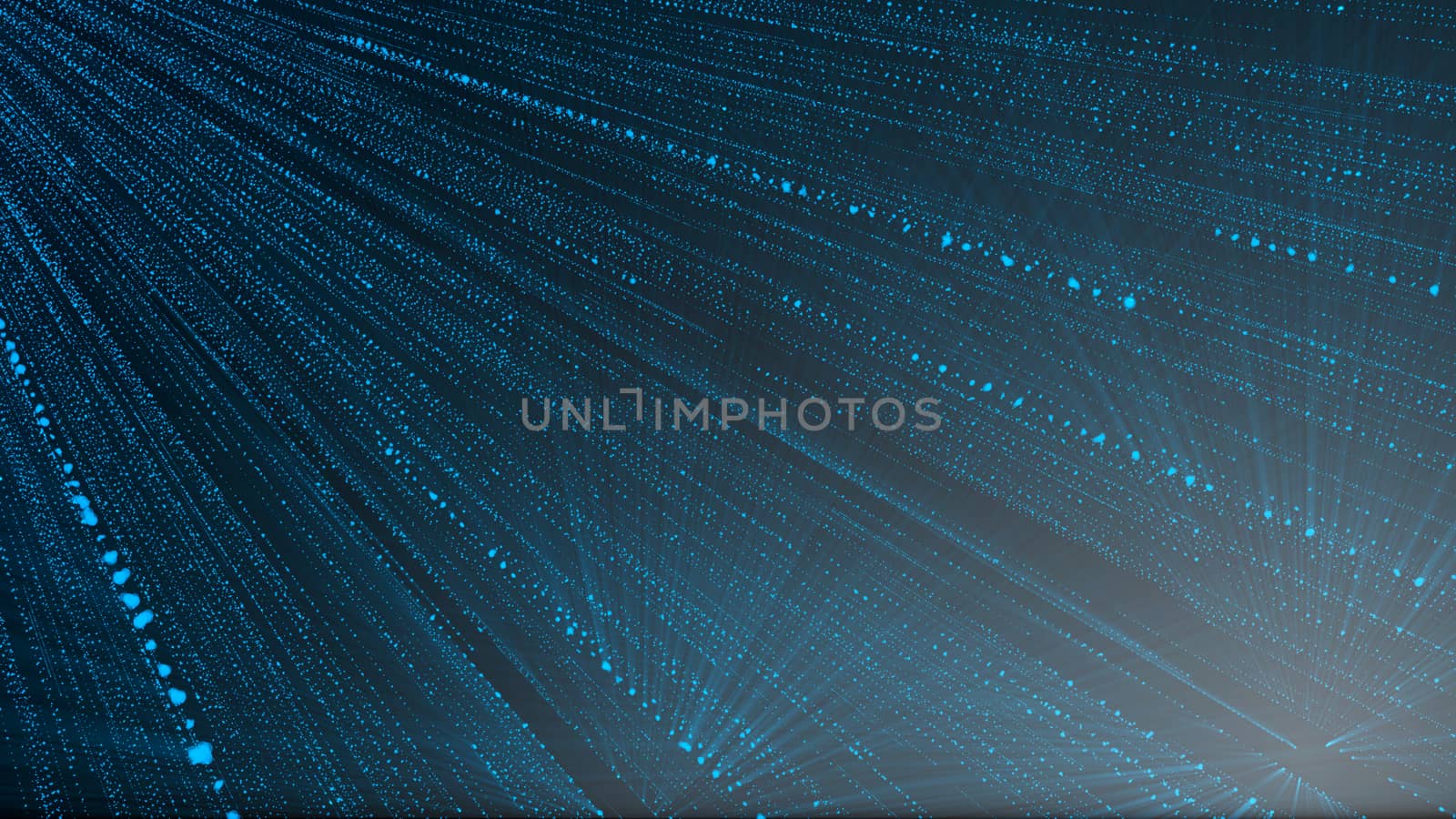 Abstract background with particles rain. 3D rendering.