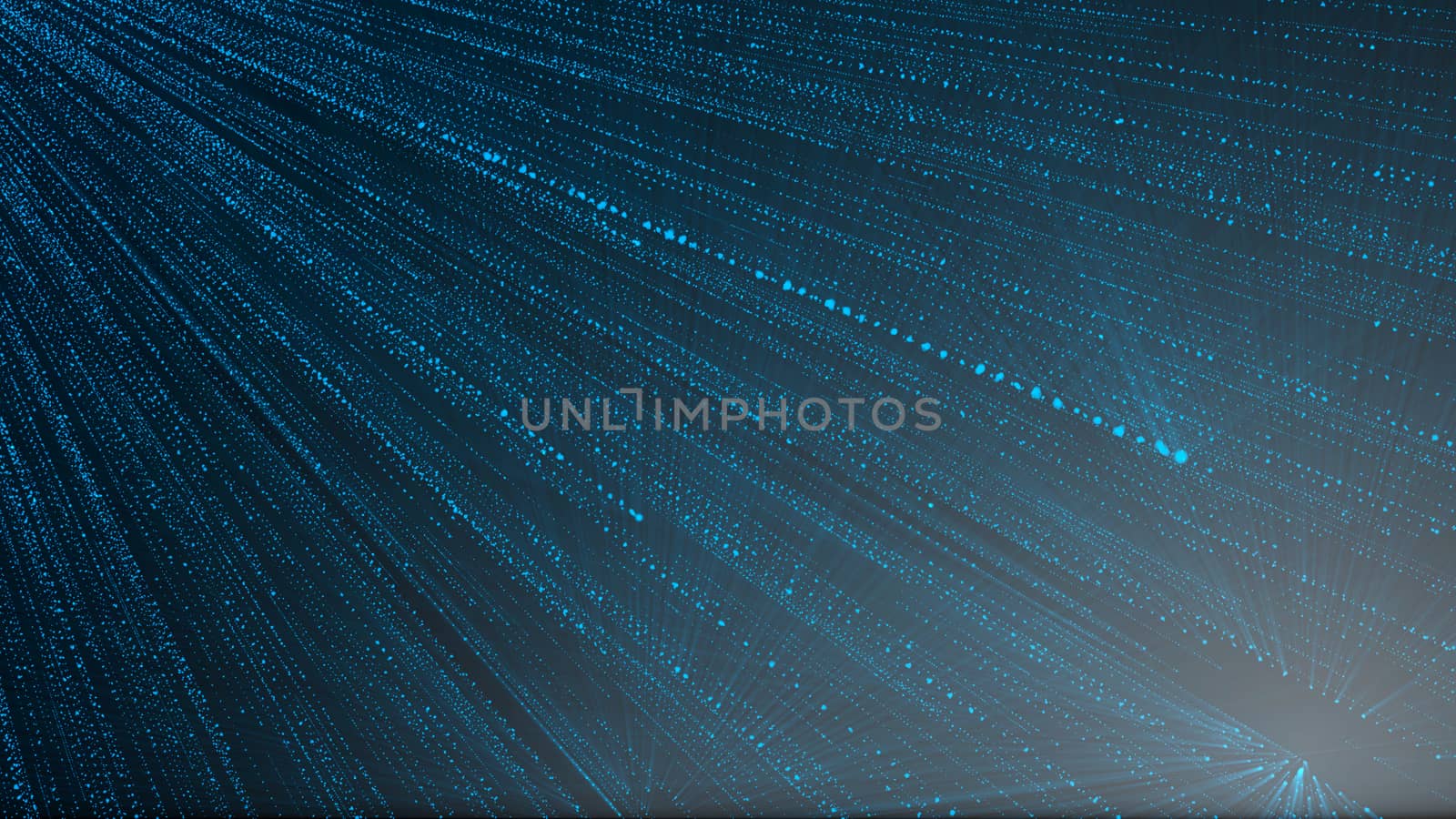 Abstract background with particles rain. 3D rendering.