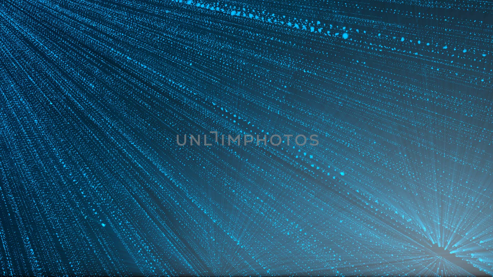 Abstract background with particles rain. 3D rendering.