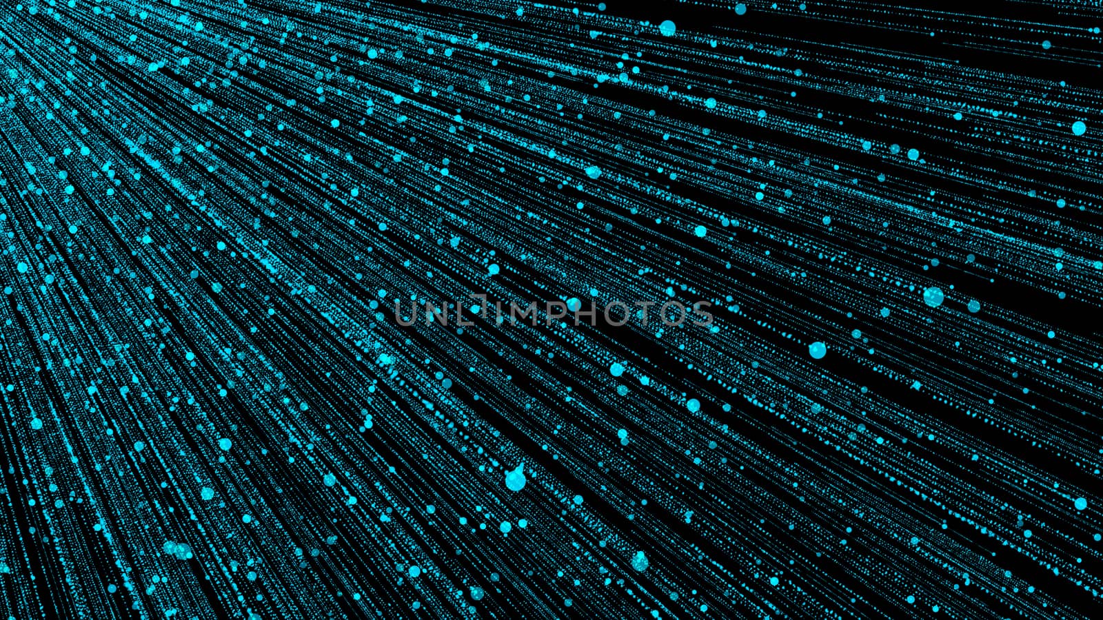 Abstract background with particles rain. 3D rendering.