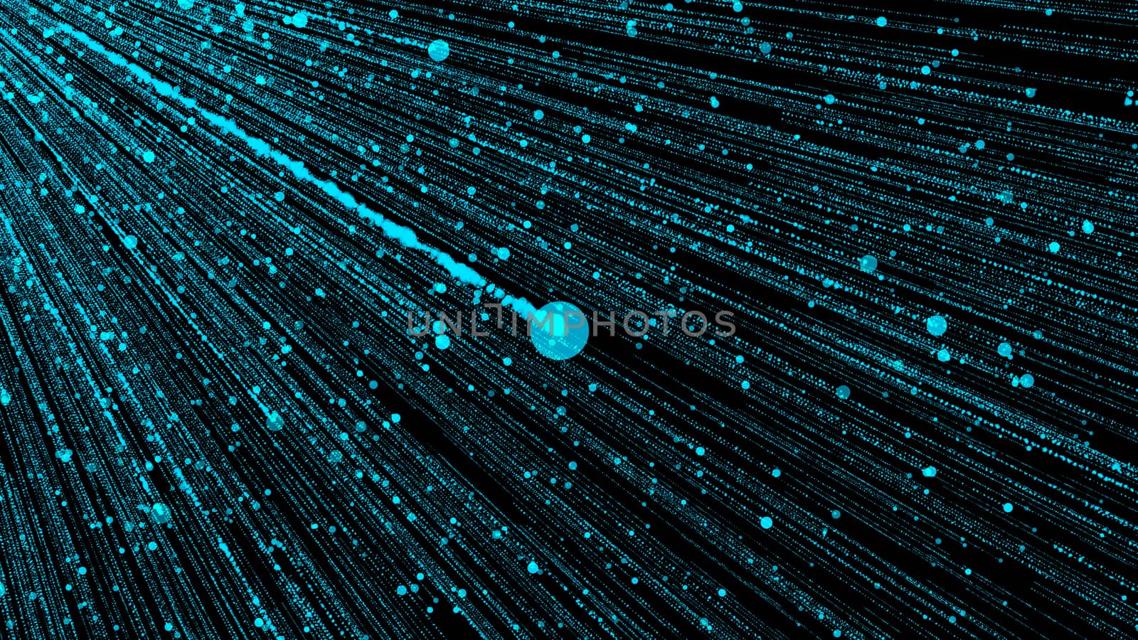 Abstract background with particles rain. 3D rendering.
