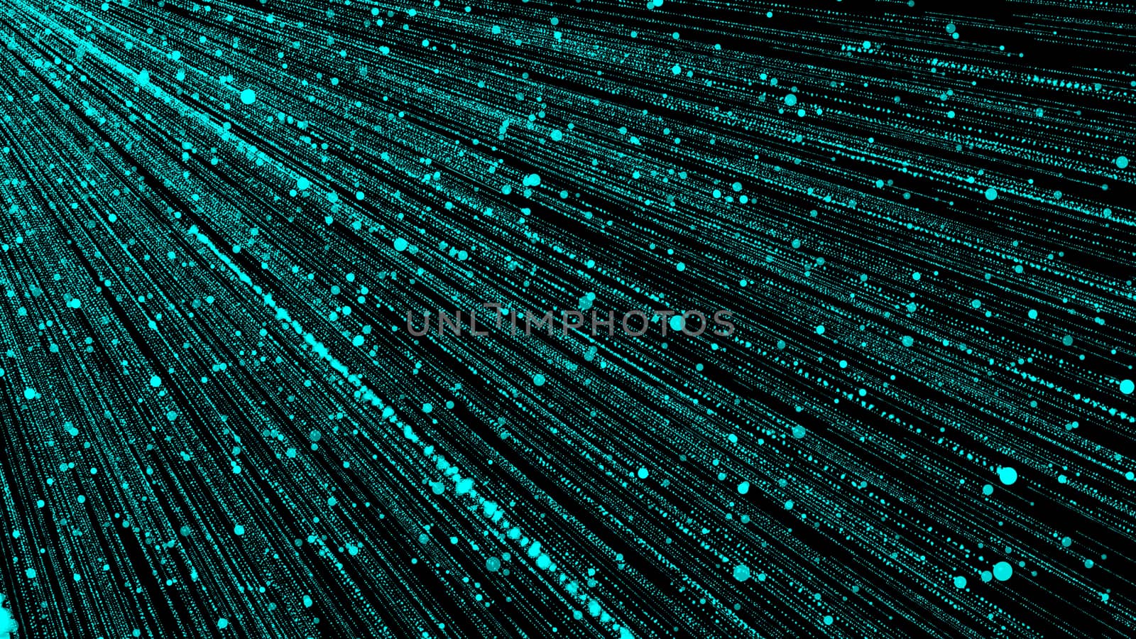 Abstract background with particles rain. 3D rendering.