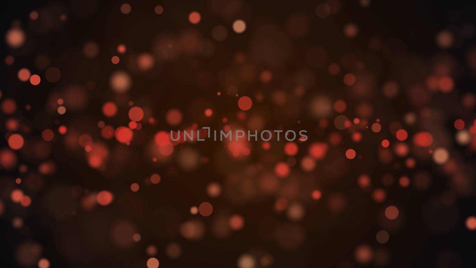 Abstract gold bokeh with black background. 3d rendering