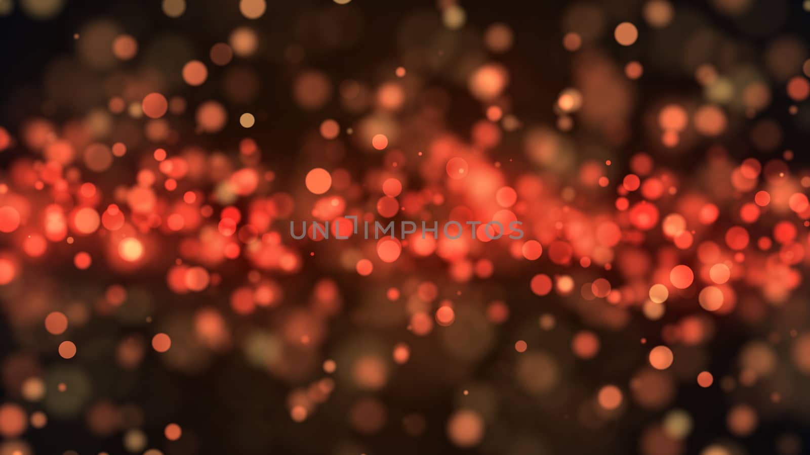 Abstract gold bokeh with black background. 3d rendering