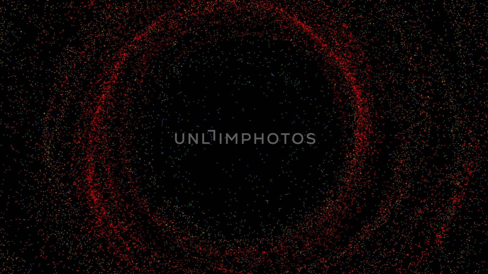 Abstract background with spinning small particles. 3d rendering