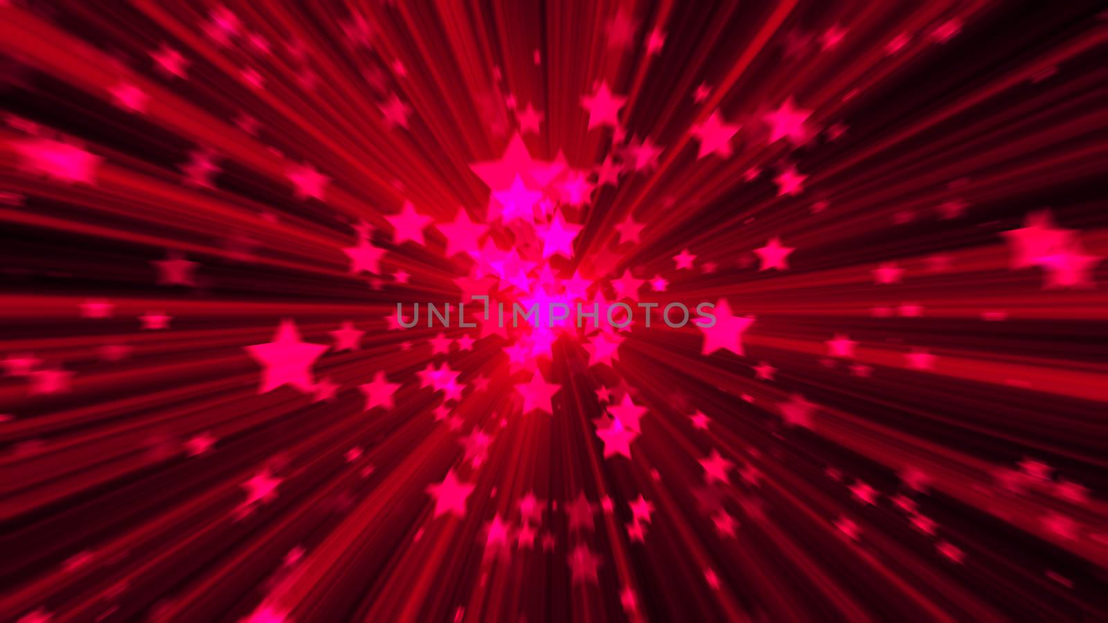 Abstract pink background. Digital explosion star. 3d rendering