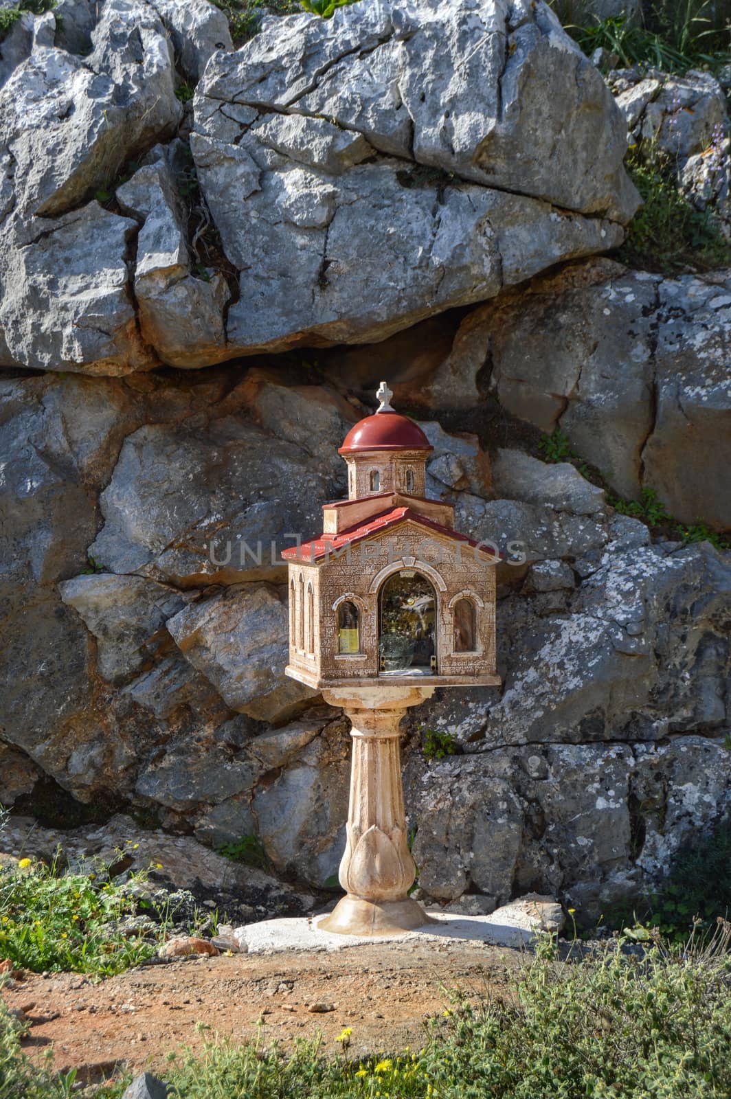 Small sanctuary in the campaign on the island of Crete in Greece.