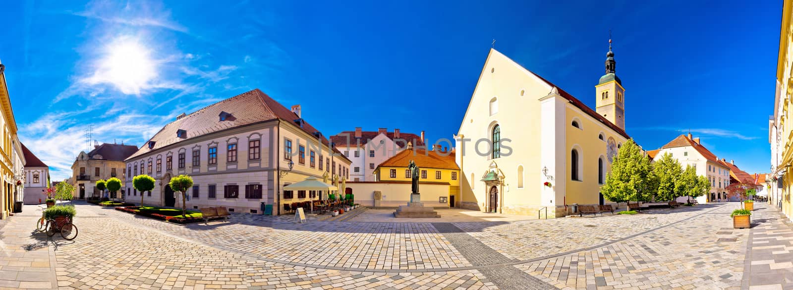 Baroque town of Varazdin square panoramic view, northern Croatia