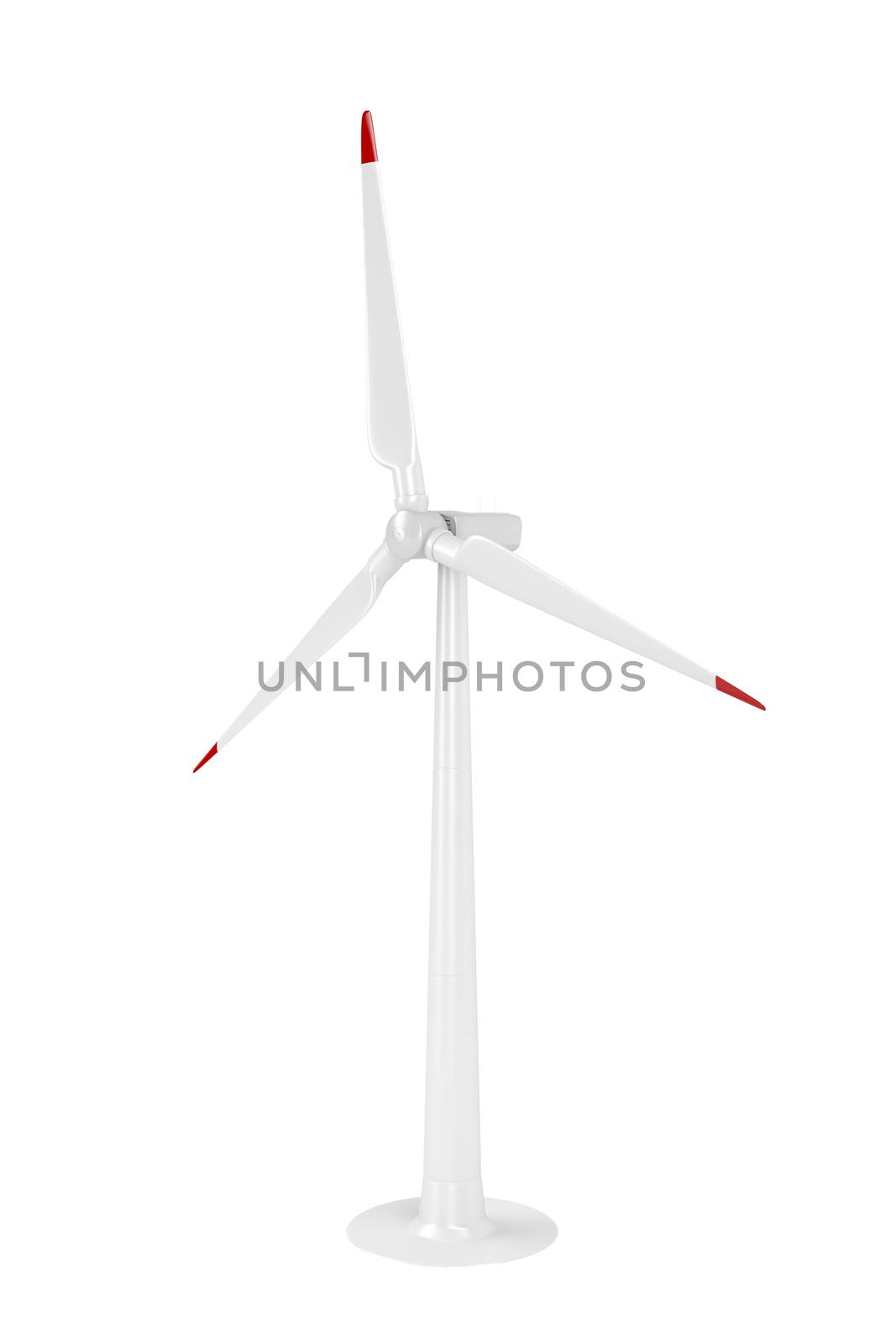 Wind turbine isolated on white background