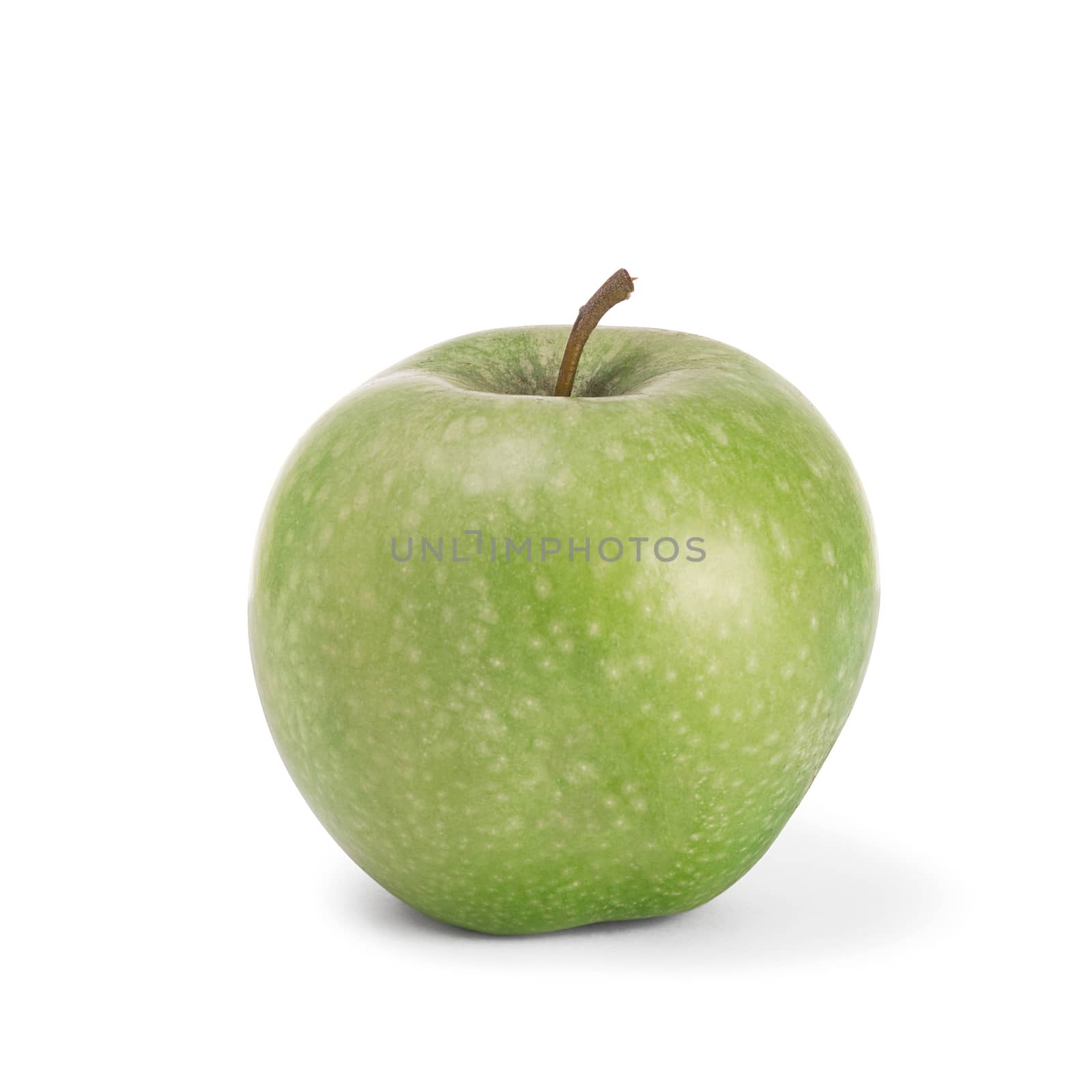 one green apple isolated on a white background clipping path