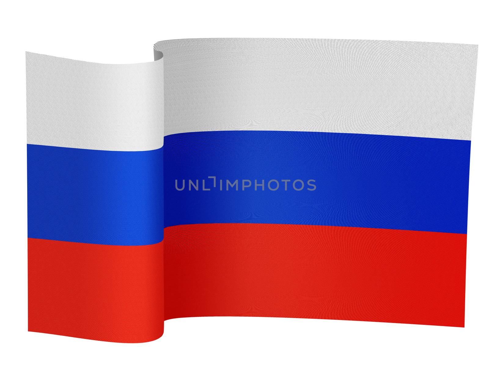 illustration of the Russian flag on a white background