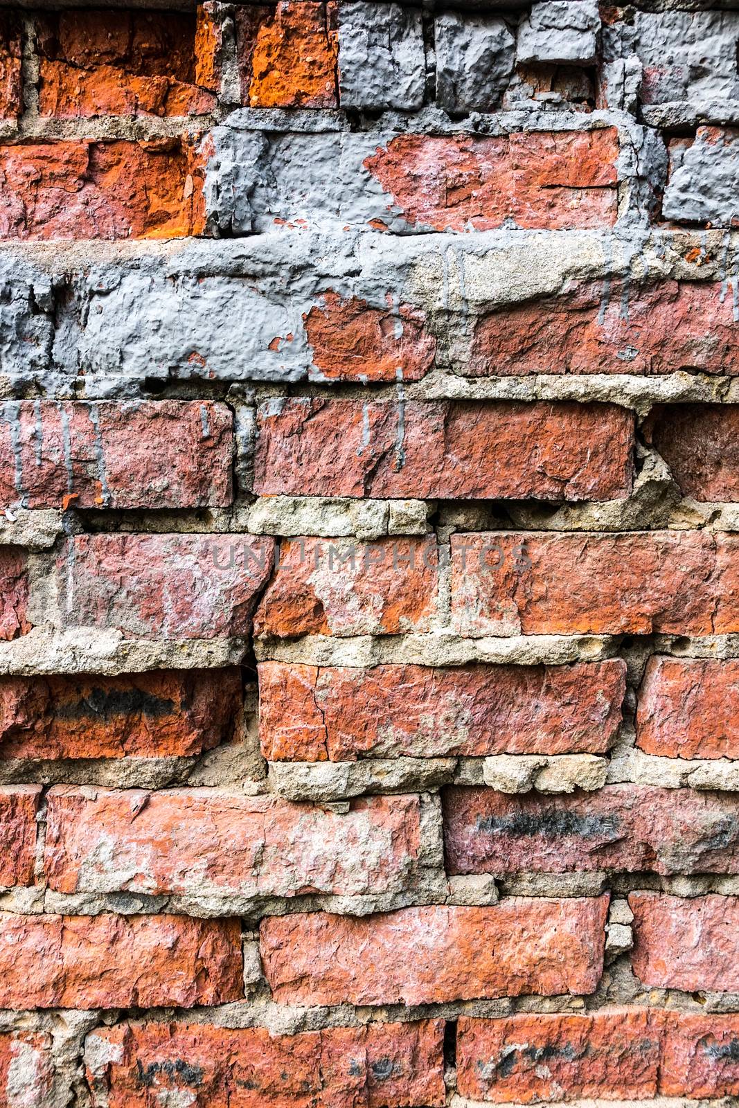 Brick wall, texture, background, summer, village, red brick