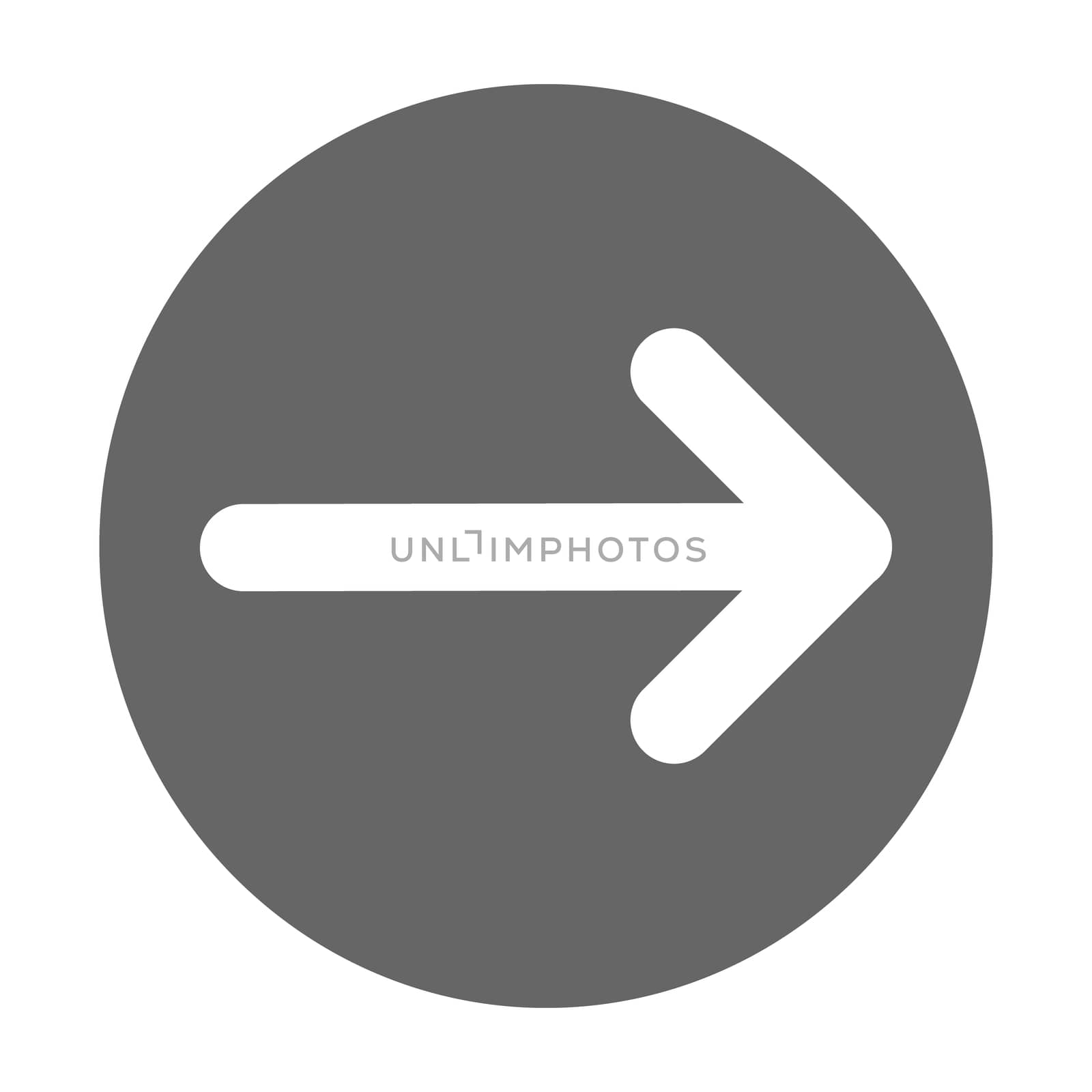 Pointer, arrow in modern flat style. Arrow button isolated on white background. Symbol for web design, site, app, UI.