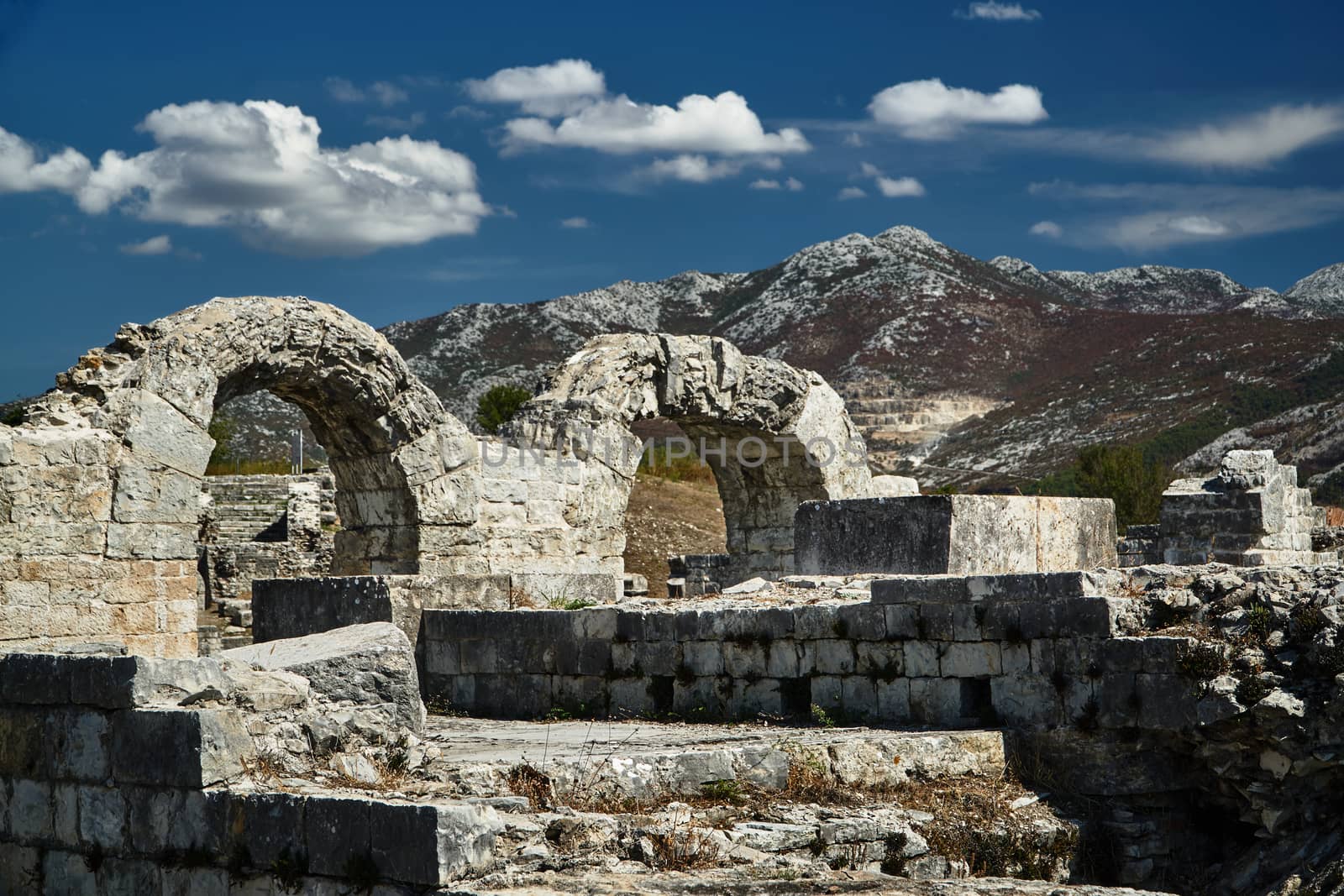 Stone ruins of the Roman city of Salona in Croatia